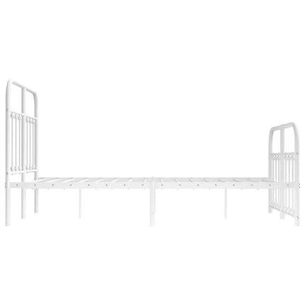 sengeramme med sengegavl og fodgærde 120x200 cm metal hvid