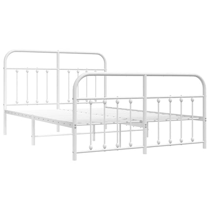 sengeramme med sengegavl og fodgærde 140x190 cm metal hvid