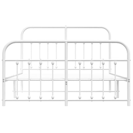sengeramme med sengegavl og fodgærde 140x190 cm metal hvid