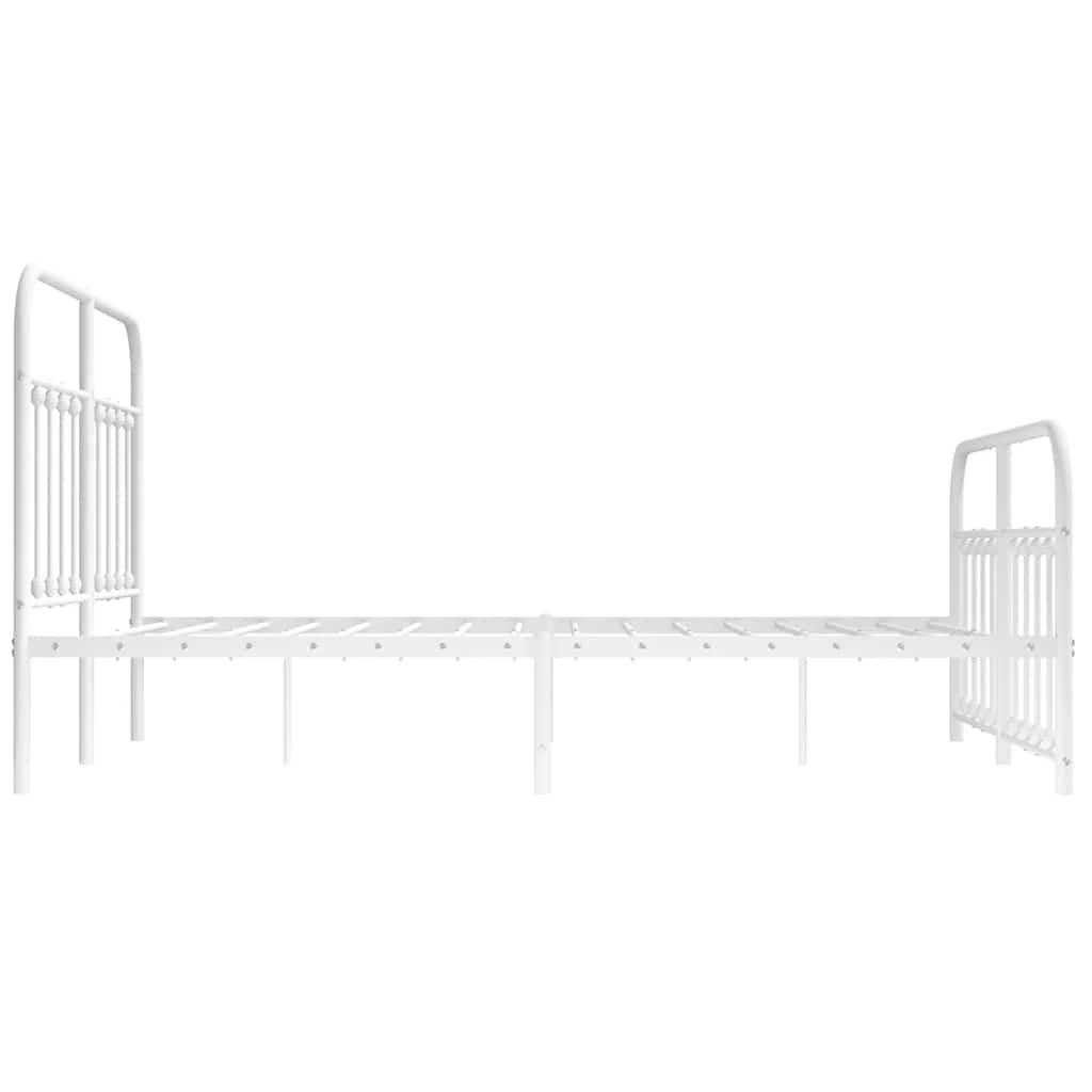 sengeramme med sengegavl og fodgærde 150x200 cm metal hvid