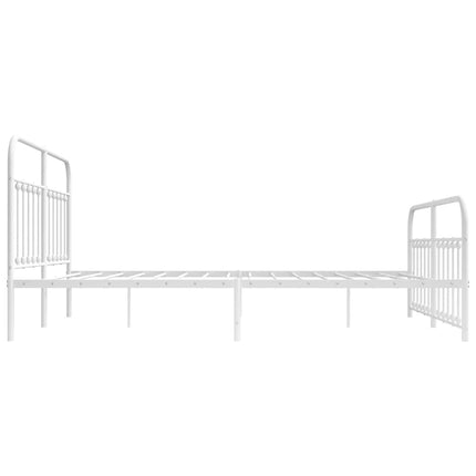 sengeramme med sengegavl og fodgærde 160x200 cm metal hvid