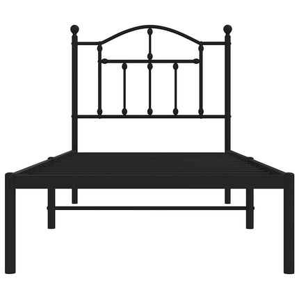 sengeramme med sengegavl 90x190 cm metal sort