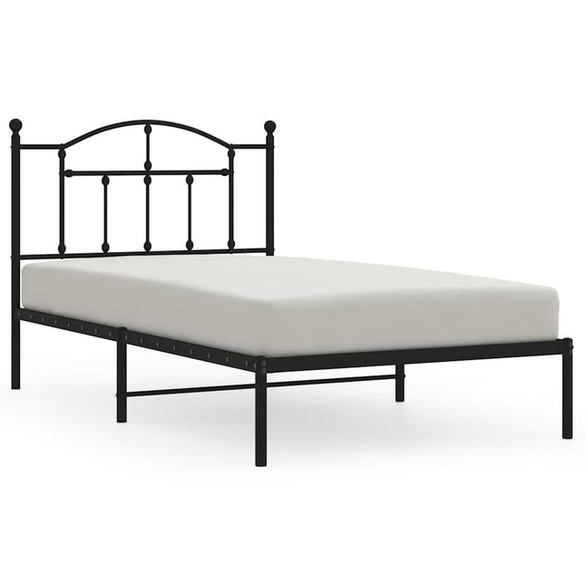 sengeramme med sengegavl 100x190 cm metal sort