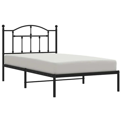 sengeramme med sengegavl 100x190 cm metal sort