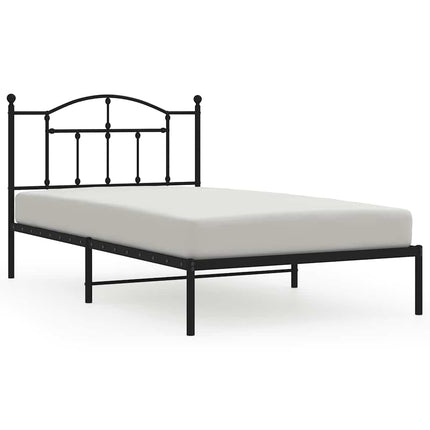 sengeramme med sengegavl 100x200 cm metal sort
