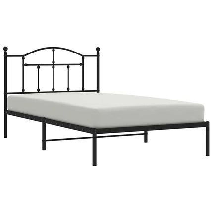 sengeramme med sengegavl 100x200 cm metal sort