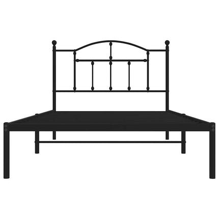 sengeramme med sengegavl 100x200 cm metal sort