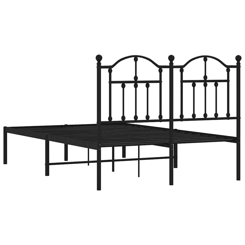 sengeramme med sengegavl 120x190 cm metal sort