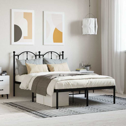 sengeramme med sengegavl 120x200 cm metal sort