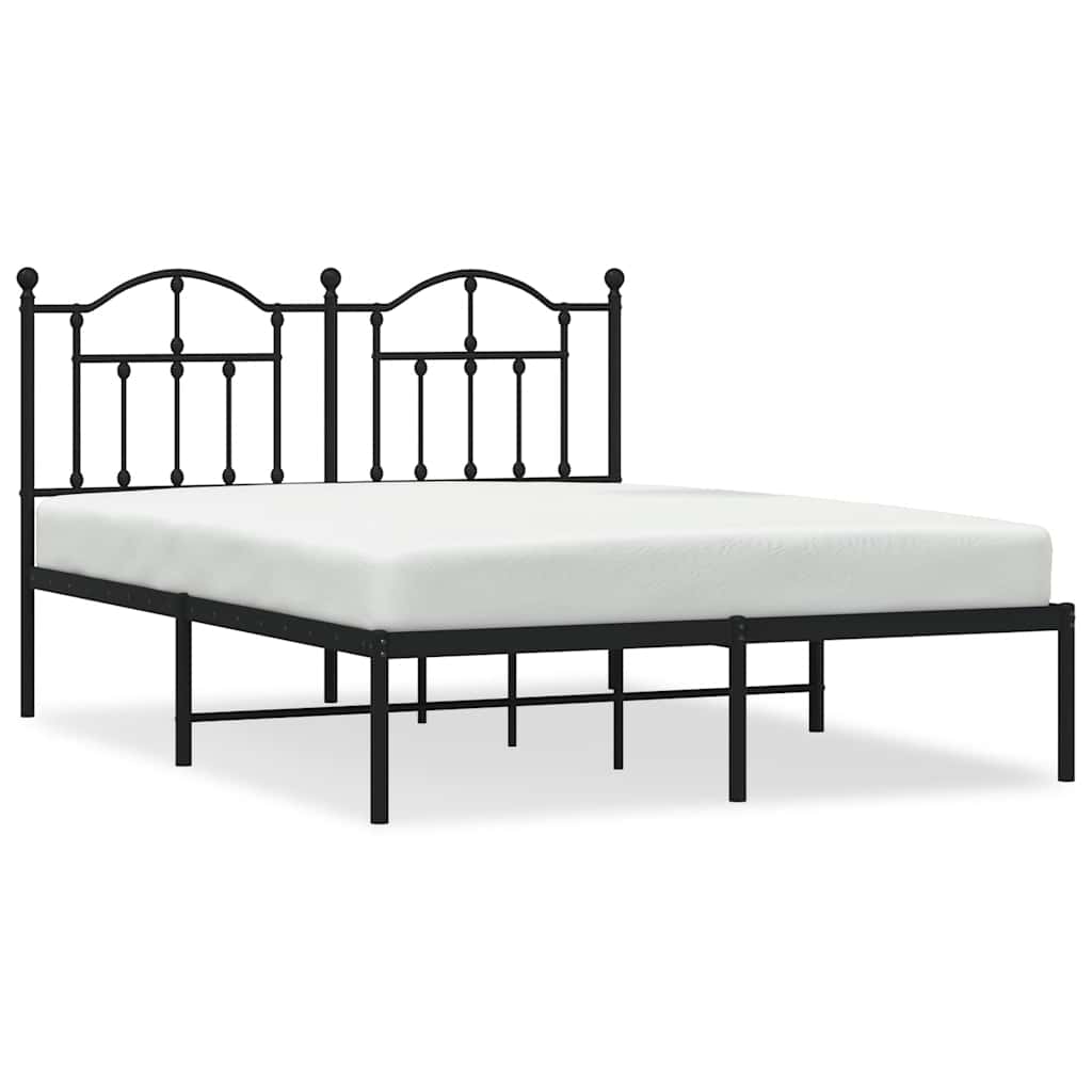 sengeramme med sengegavl 135x190 cm metal sort
