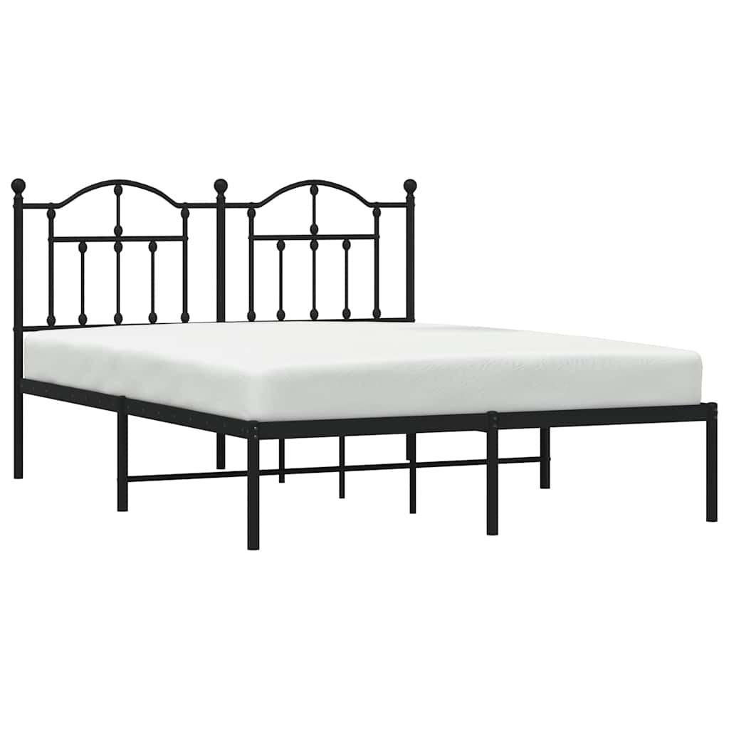 sengeramme med sengegavl 135x190 cm metal sort