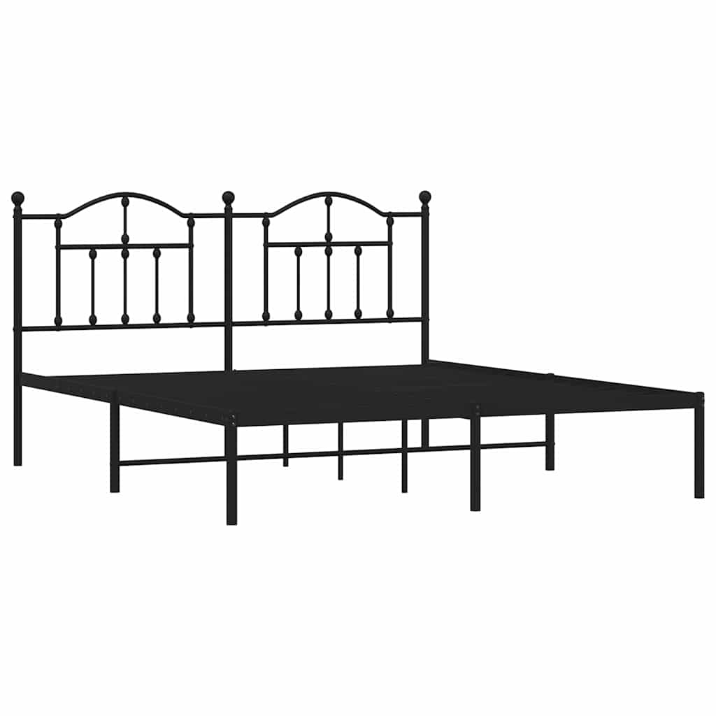sengeramme med sengegavl 160x200 cm metal sort