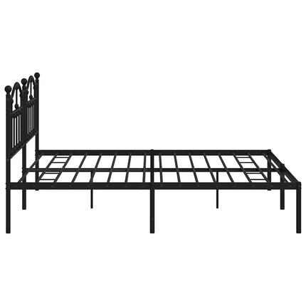 sengeramme med sengegavl 200x200 cm metal sort