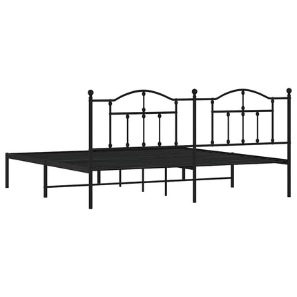 sengeramme med sengegavl 200x200 cm metal sort