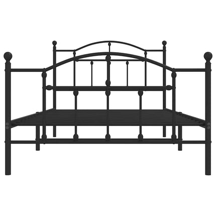 sengeramme med sengegavl og fodgærde 100x200 cm metal sort
