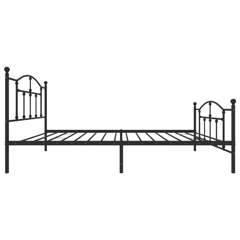 sengeramme med sengegavl og fodgærde 107x203 cm metal sort
