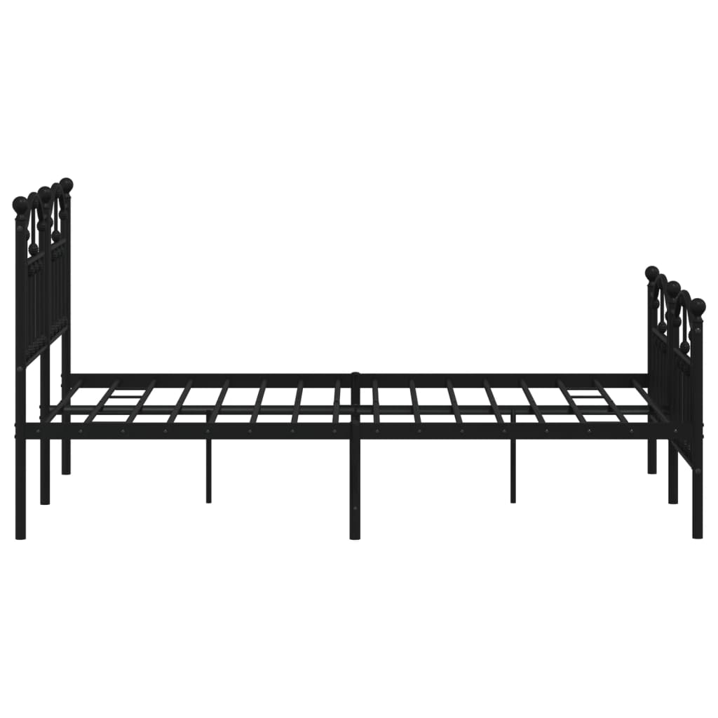 sengeramme med sengegavl og fodgærde 120x190 cm metal sort