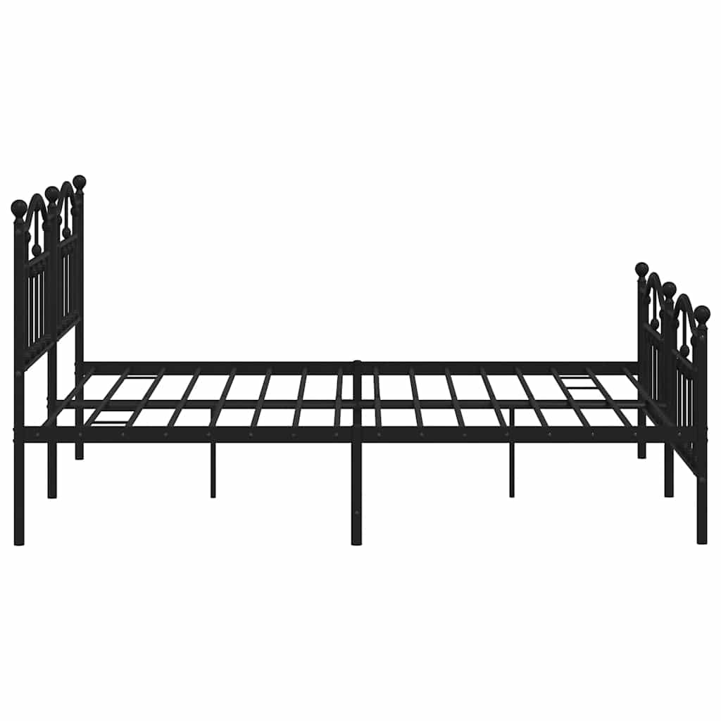 sengeramme uden madras med fodgærde 160x200 cm sort