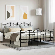 sengeramme uden madras med fodgærde 160x200 cm sort