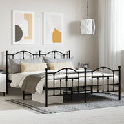 sengeramme uden madras med fodgærde 180x200 cm sort