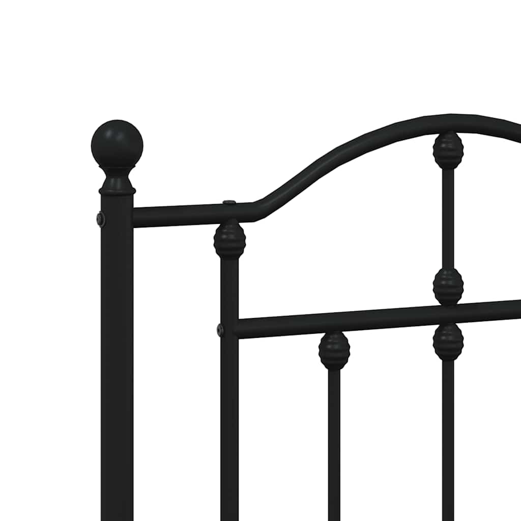 sengeramme med sengegavl og fodgærde 193x203 cm metal sort