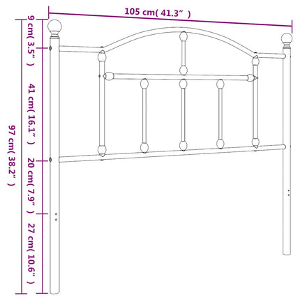 udskiftningsgavl 100 cm metal sort