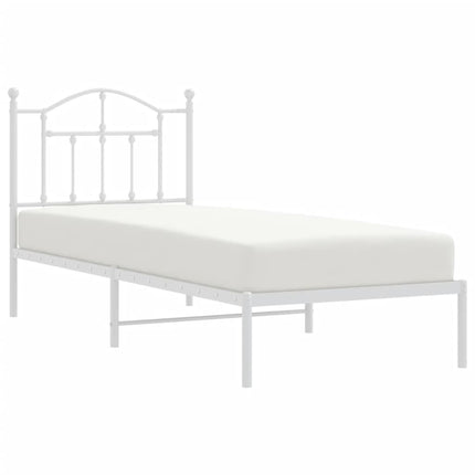 sengeramme med sengegavl 80x200 cm metal hvid