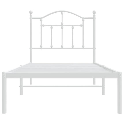 sengeramme med sengegavl 90x190 cm metal hvid