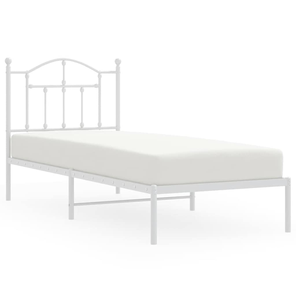 sengeramme med sengegavl 90x200 cm metal hvid
