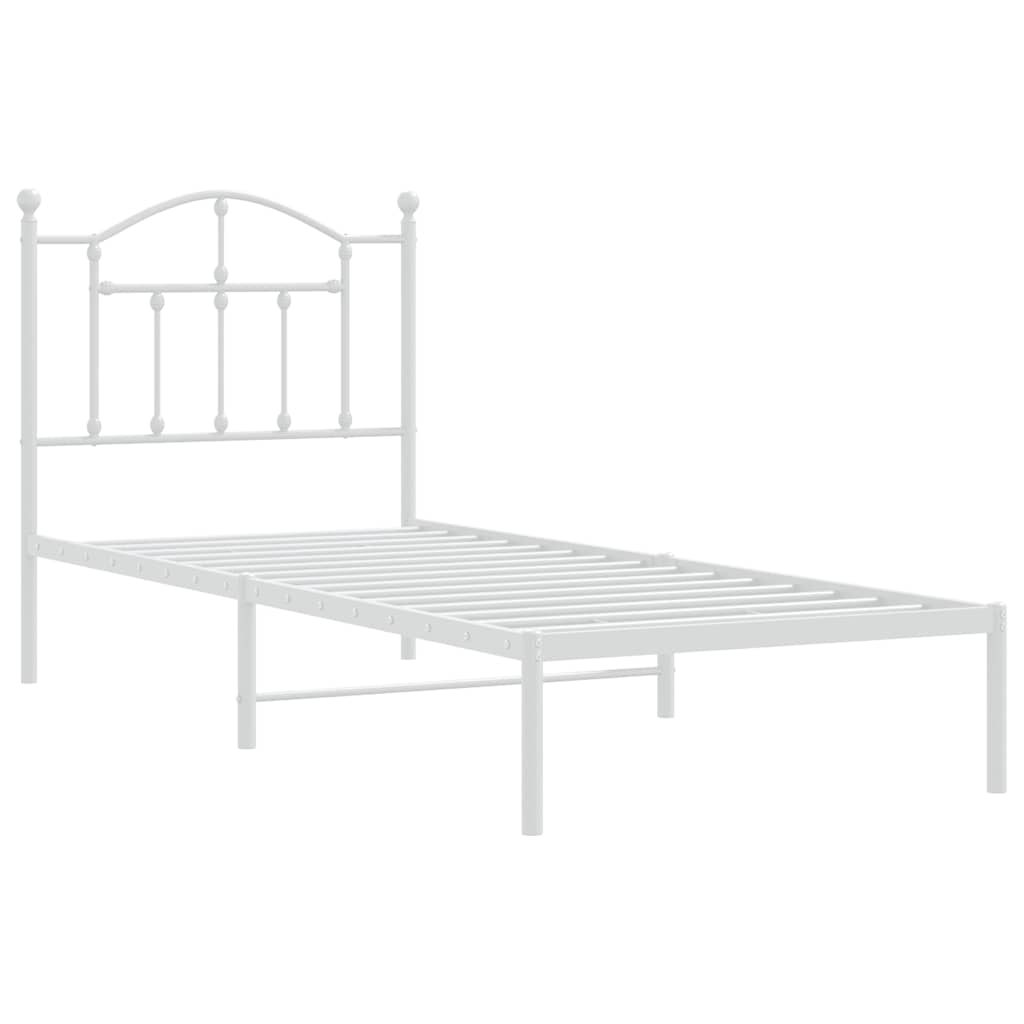 sengeramme med sengegavl 90x200 cm metal hvid
