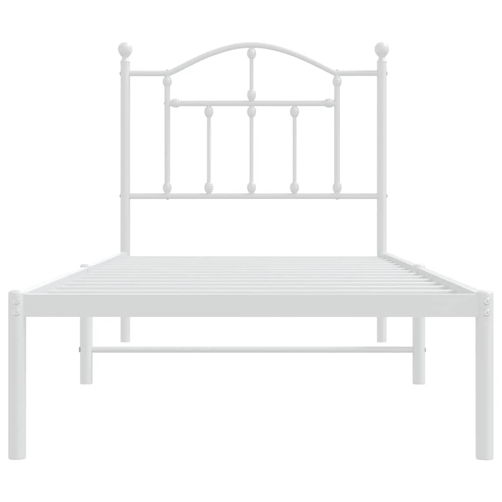 sengeramme med sengegavl 90x200 cm metal hvid