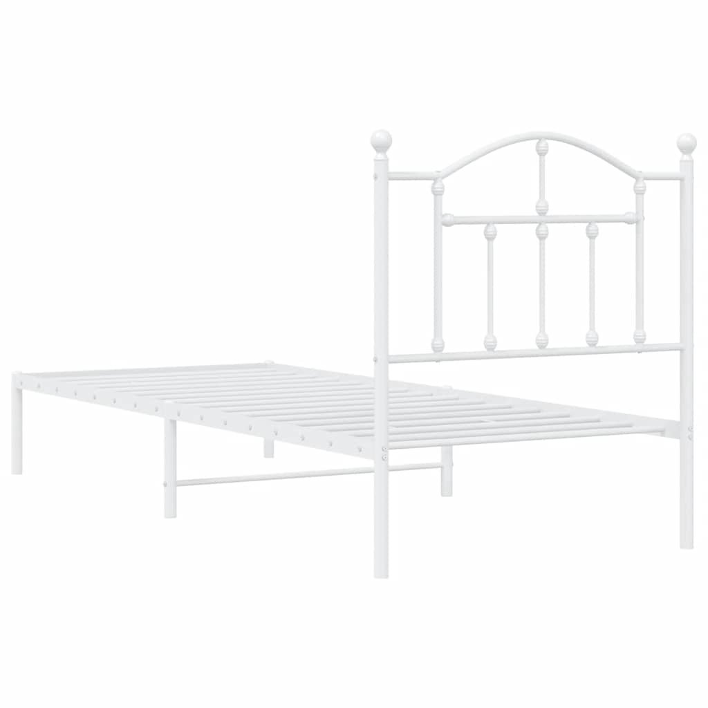 sengeramme med sengegavl 90x200 cm metal hvid