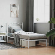 sengeramme med sengegavl 90x200 cm metal hvid