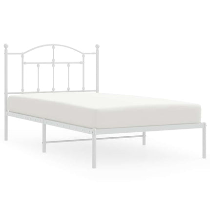 sengeramme med sengegavl 100x190 cm metal hvid