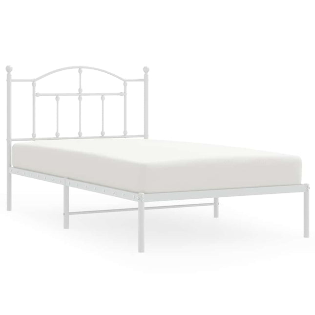 sengeramme med sengegavl 100x190 cm metal hvid