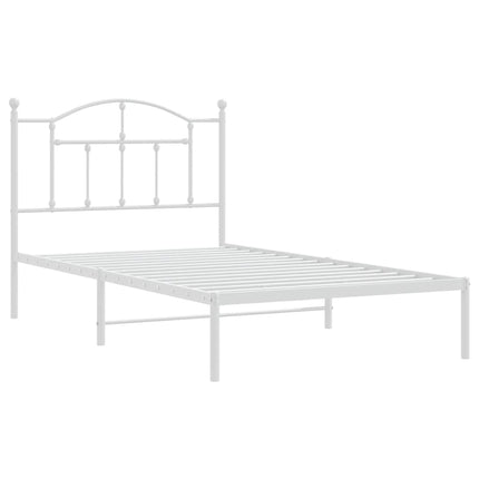 sengeramme med sengegavl 100x190 cm metal hvid