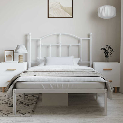 sengeramme med sengegavl 100x190 cm metal hvid