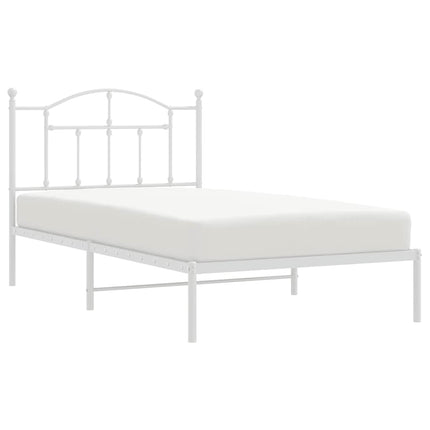 sengeramme med sengegavl 100x190 cm metal hvid