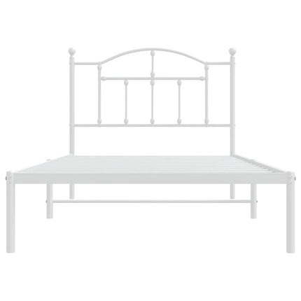 sengeramme med sengegavl 100x190 cm metal hvid