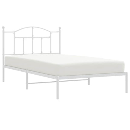 sengeramme med sengegavl 107x203 cm metal hvid