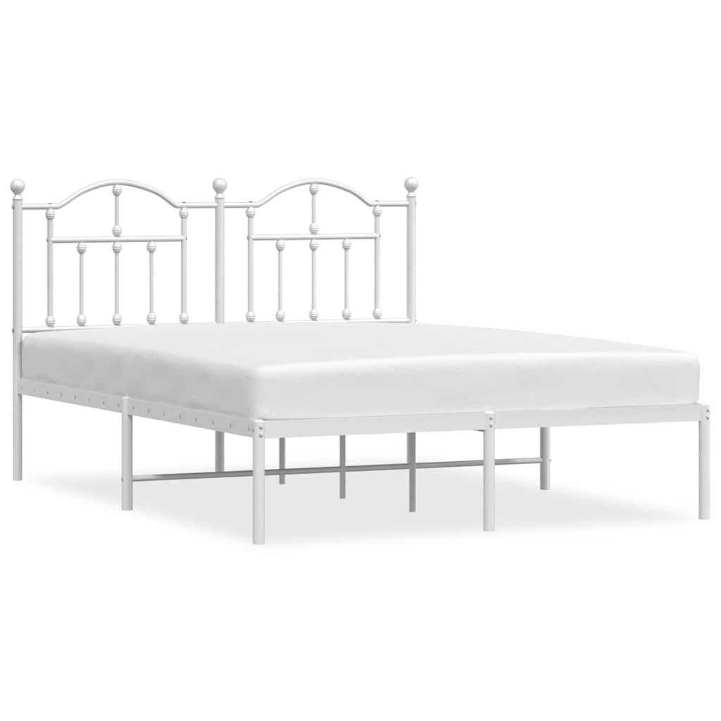 sengeramme med sengegavl 135x190 cm metal hvid