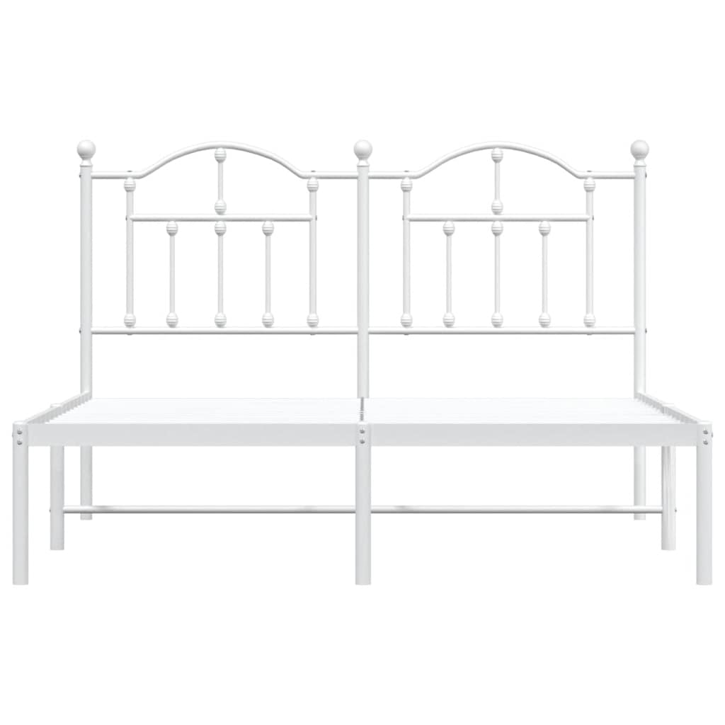 sengeramme med sengegavl 135x190 cm metal hvid