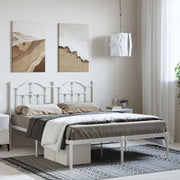 sengeramme med sengegavl 135x190 cm metal hvid