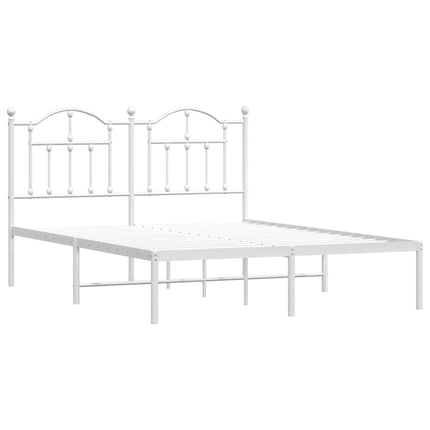 sengeramme med sengegavl 140x190 cm metal hvid