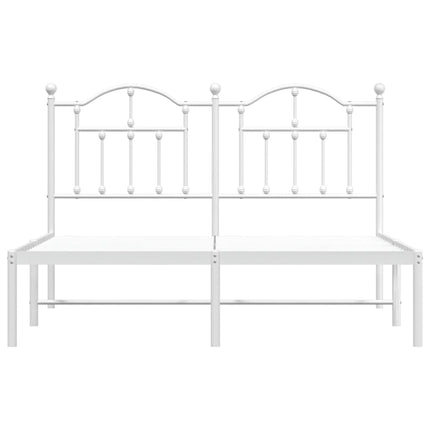 sengeramme med sengegavl 140x200 cm metal hvid