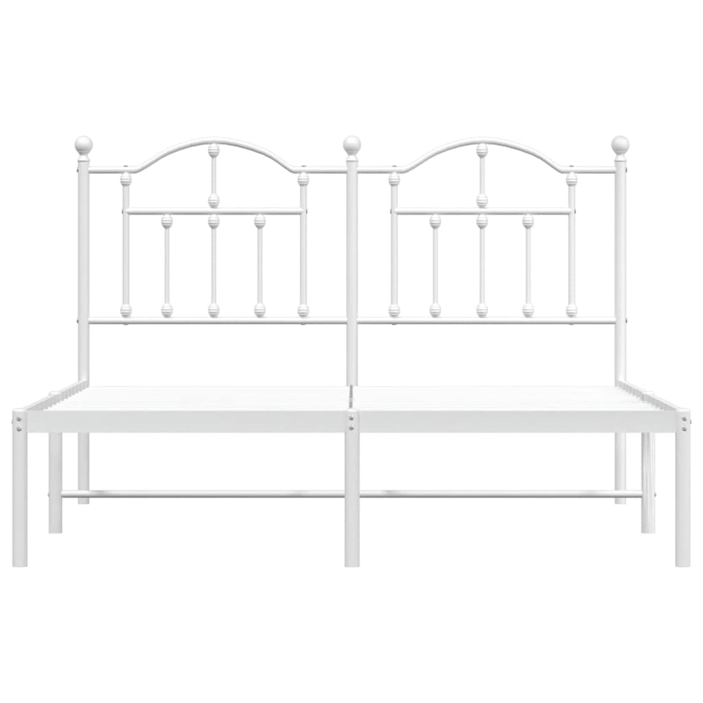 sengeramme med sengegavl 140x200 cm metal hvid