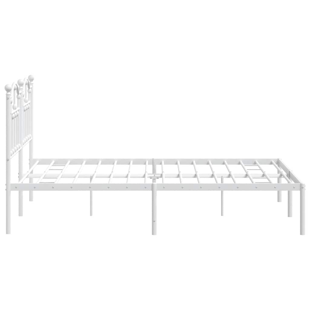 sengeramme med sengegavl 140x200 cm metal hvid