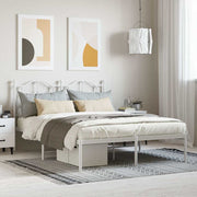 sengeramme med sengegavl 140x200 cm metal hvid