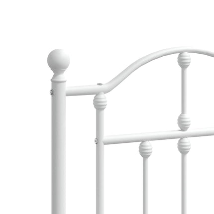 sengeramme med sengegavl 183x213 cm metal hvid