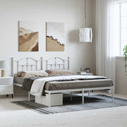 sengeramme med sengegavl 183x213 cm metal hvid